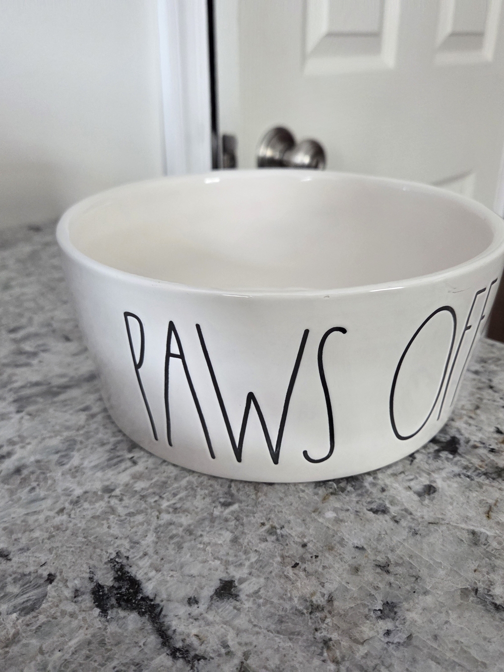 Rae Dunn "PAWS OFF" Ceramic Pet Bowl